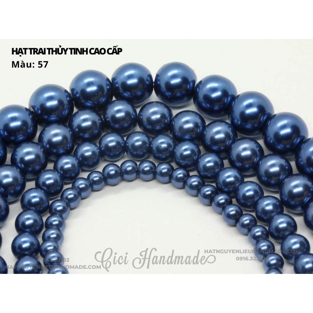 Dây hạt trai thủy tinh 12mm link 1/2 loại đẹp nặng tay Cici Handmade chuyên hạt đá hạt cườm trang sức đính kết