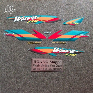 Tem wave 110 màu xanh ngọc / xanh lam / xanh ya