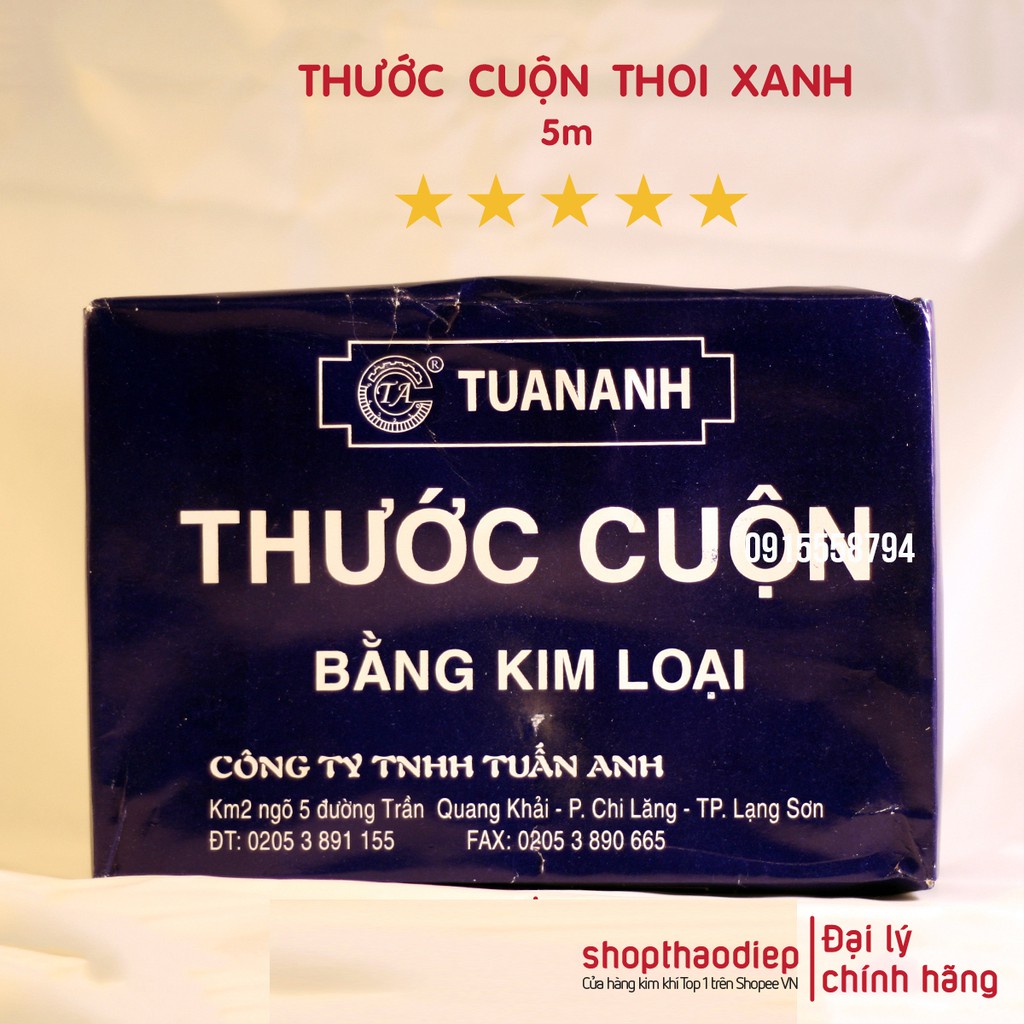 [GIÁ HỦY DIỆT] Thước Dây 5m Tuấn Anh Giá Rẻ, Thước Cuộn 5m Thoi Xanh