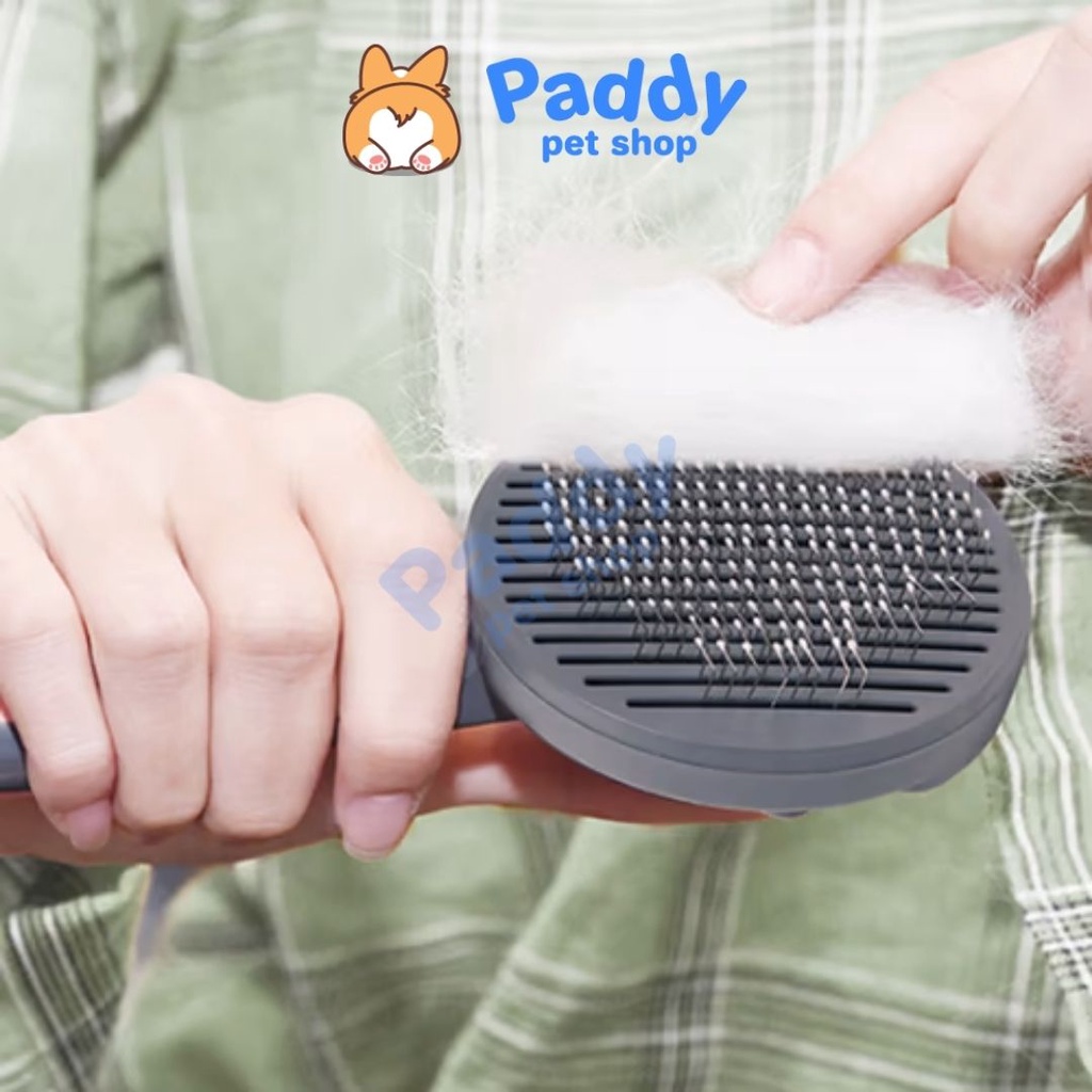 Lược Chải Lông Chó Mèo Có Nút Bấm Tách Lông Tiện Lợi