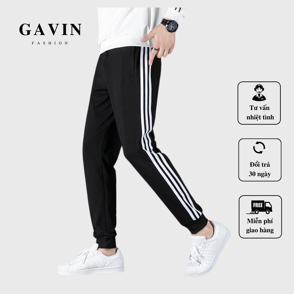 Quần jogger nam thể thao 3 sọc, Quần nỉ nam thu đông chất vải dày dặn thoáng mát (QNTT)