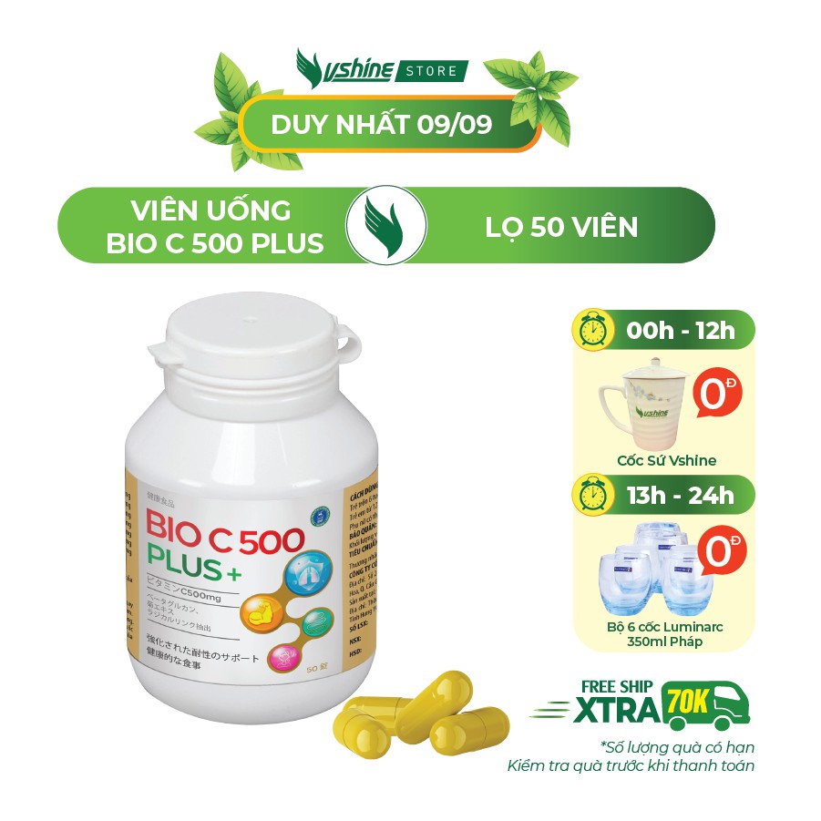 Tăng cường đề kháng BioC 500 Plus + - Vitamin C, Xuyên tâm liên