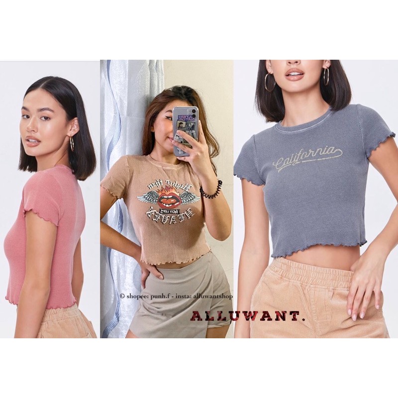 Áo Croptop in hình cuốn biên F21 VNX