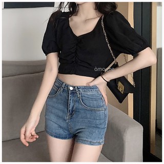 [ĐỒNG GIÁ 99K] Áo Croptop Kiểu Rút Trước Ngực