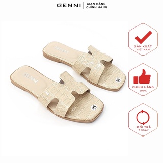 Dép h da rắn bóng ge558 - genni