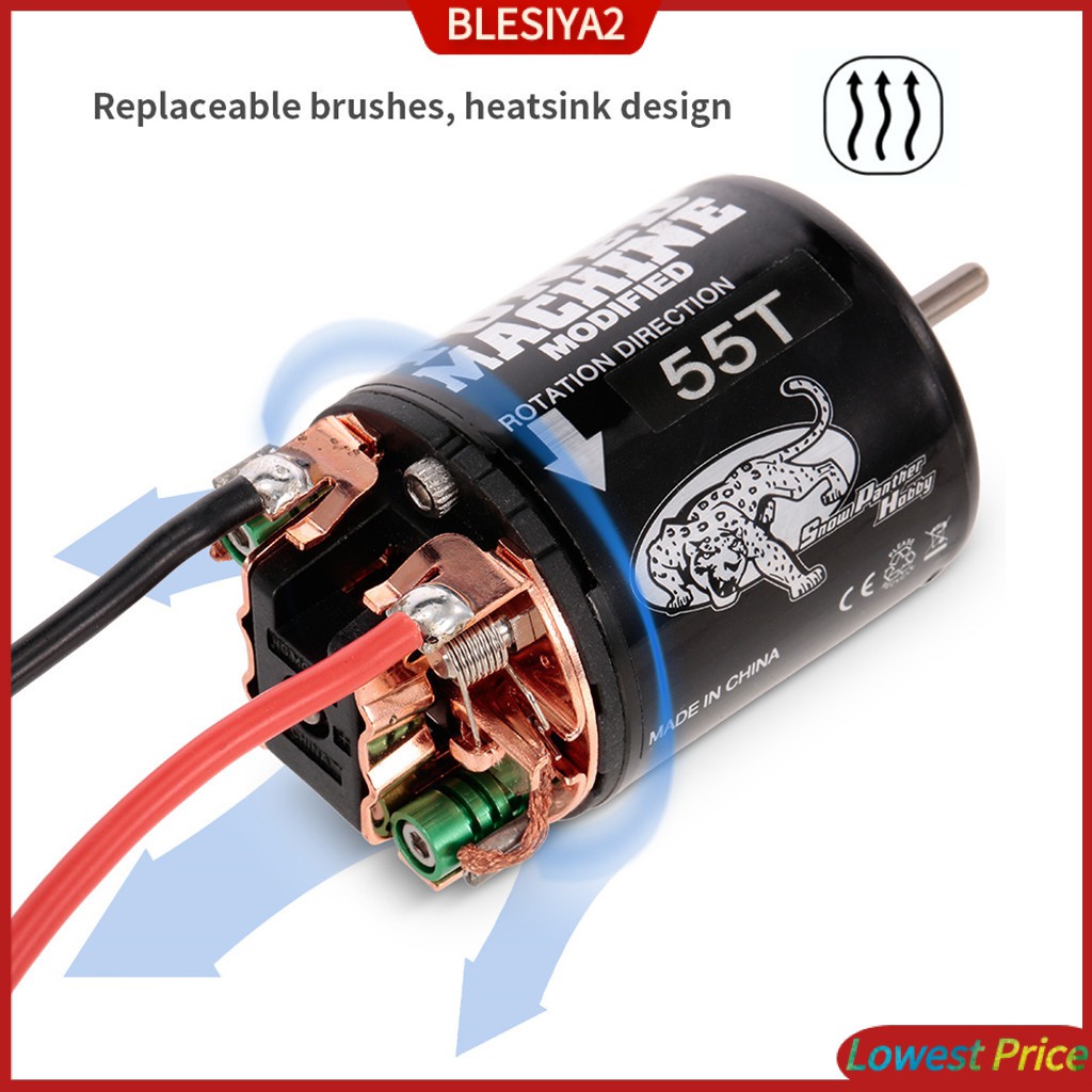 [BLESIYA2] RC 55T 540 Brushed 4 Poles Motor for Axial SCX10 RC4WD D90 TRX4 1/10 RC Car