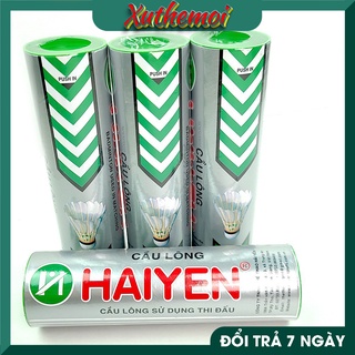 Hộp cầu lông Hải Yến chính hãng (mẫu bạc), loại ống 6 và 12 trái
