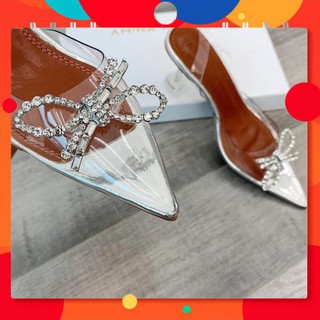 Sandal Nữ Cao Gót Nơ Đá Công Chúa  Mika Mũi Gắn Đá Hình Cánh Bướm Siêu Hotttt Hở Mũi (Ảnh thật phía cuối)