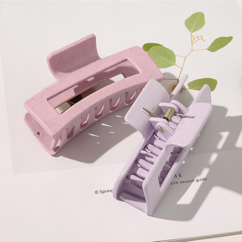 Kẹp Tóc Nhựa Acrylic Màu Trơn Hình Chữ Nhật Cỡ Lớn Tiện Dụng Khi Tắm