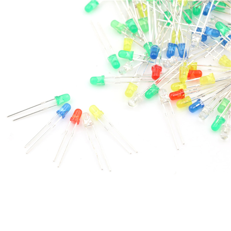 Set 100 Đi Ốt Đèn Led 3mm 20ma 2pin Nhiều Màu Sắc | BigBuy360 - bigbuy360.vn