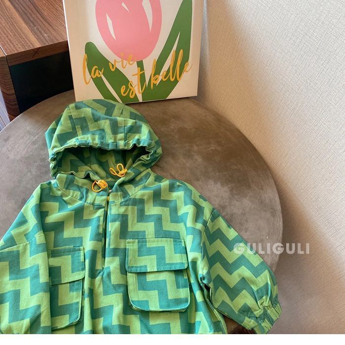 Áo Khoác Có Mũ Trùm Phối Màu Tương Phản Thời Trang Mùa Thu Hàn Quốc 2022 Dành Cho Bé Trai