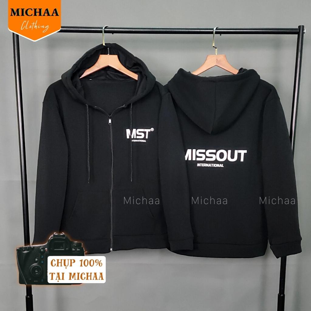 Áo Khoác Hoodie Nỉ MISSOUT Nam Nữ Ulzzang Unisex Dây Kéo Form Rộng - MICHAA