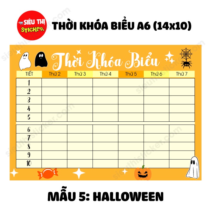 Thời khóa biểu dễ thương trang trí góc học tập kích thước A6 nhiều mẫu dễ thương, độc đáo