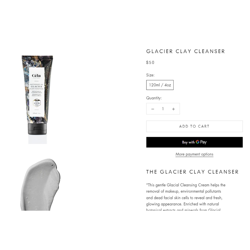 Sữa Rửa Mặt CELA Glacier Clay Cleanser 120ml