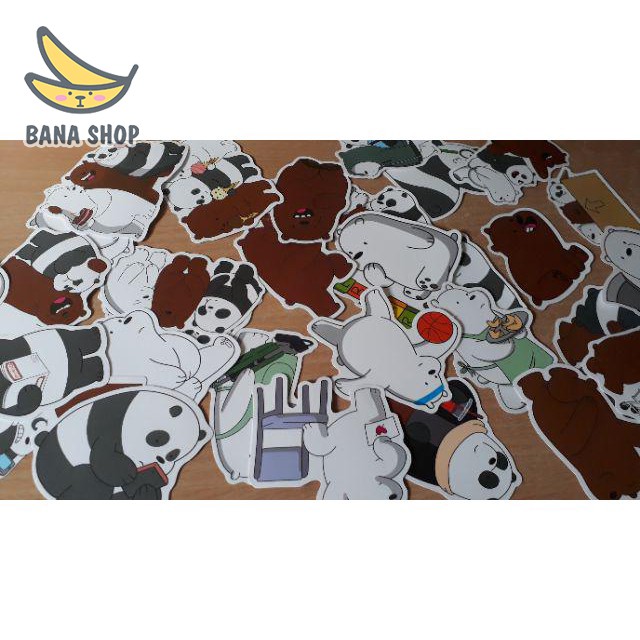 Set 36 sticker We Bare Bears (Chúng tôi đơn giản là Gấu)