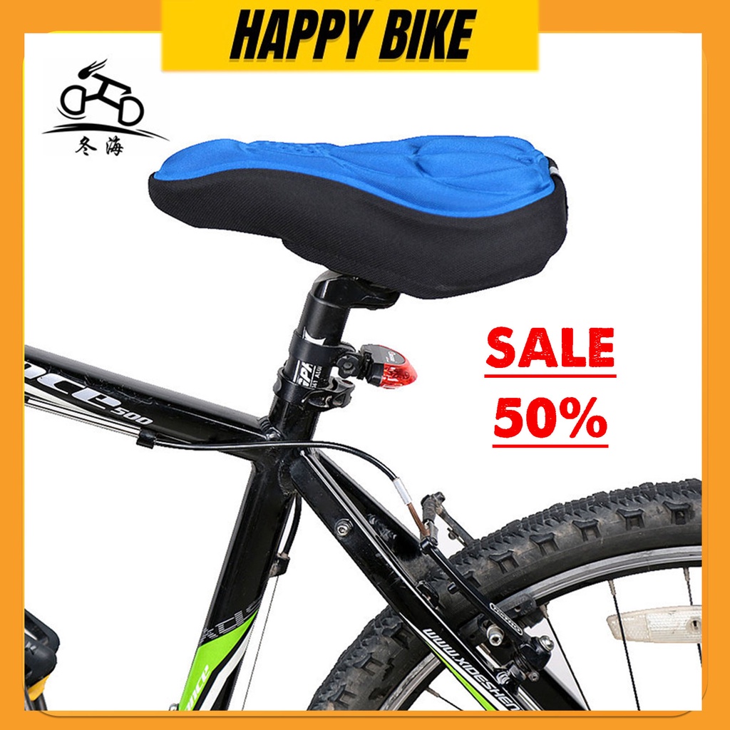 Yên xe đạp thể thao, màu xanh nước biển HAPPY BIKE lót yên siêu êm.