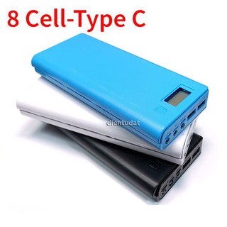 Vỏ sạc dự phòng 8 cell hiển thị lcd - 3 đèn
