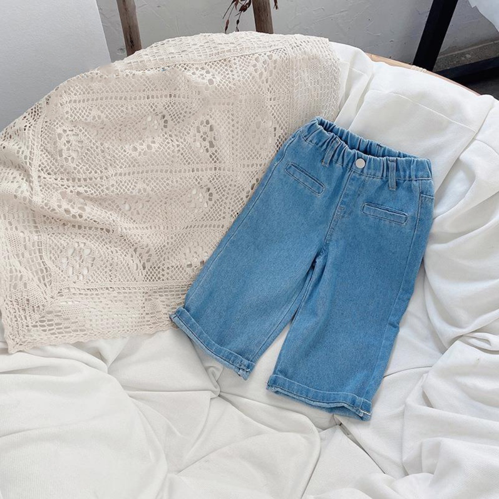 Quần Jean Dài Dáng Suông Co Giãn Tốt Kiểu Hàn Quốc Thời Trang Mùa Thu Cho