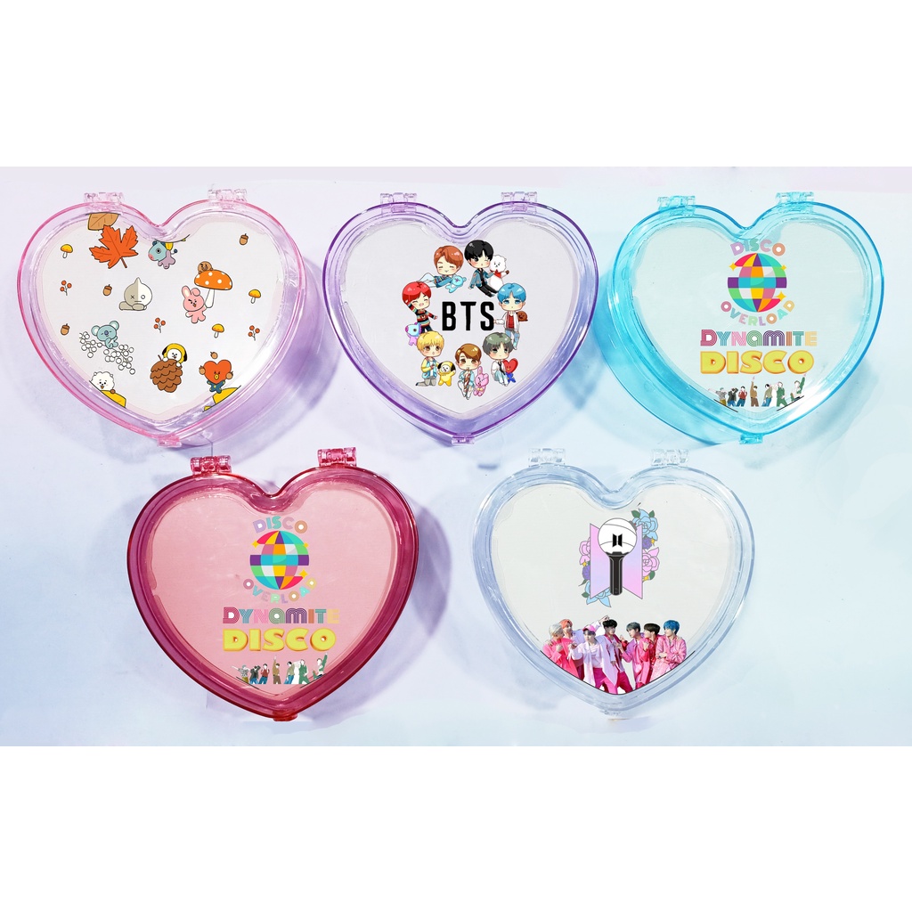 Hộp tim bangtan army kèm gương HKG7 dễ thương cute đựng trang sức idol kpop