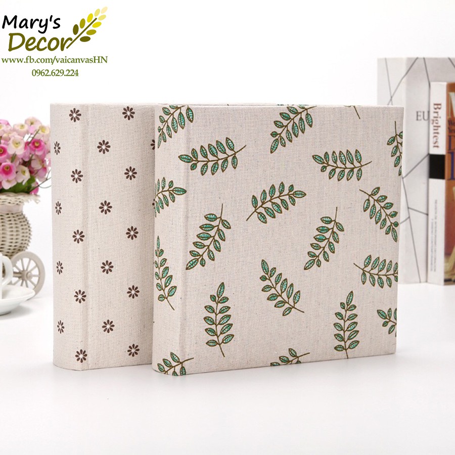 Vải linen họa tiết Lá xanh V-B04