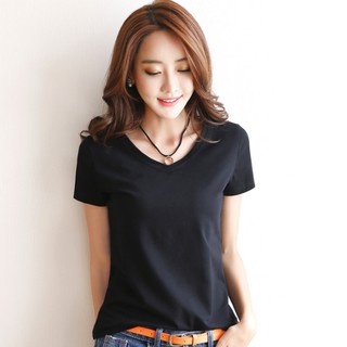Áo thun nữ cổ tim chất mát
