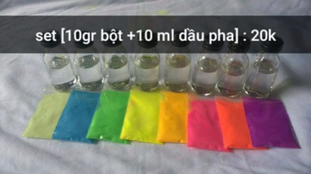 Bột dạ quang phát sáng trong đêm gói 10 gr kèm dầu