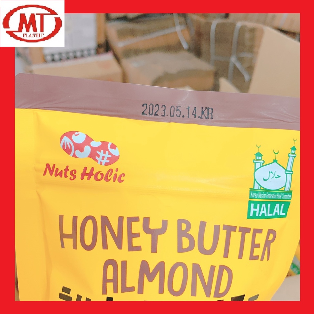 [Date mới] Hạnh nhân tẩm bơ mật ong Halal Hàn Quốc bịch 180g mẫu mới