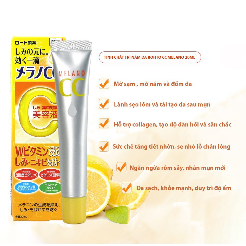 SERUM VITAMIN C ROHTO MELANO CC HỖ TRỢ GIẢM THÂM MỤN CC MELANO