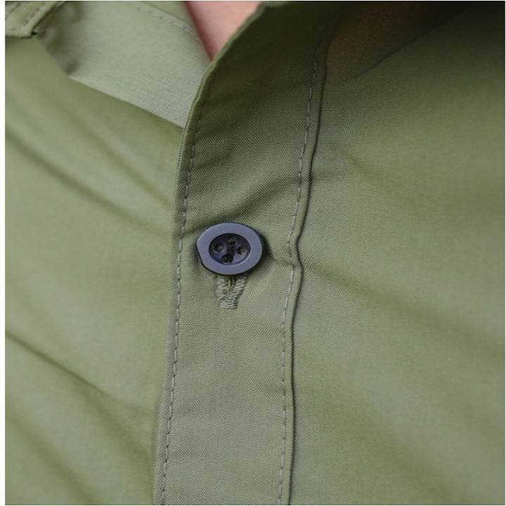 Áo sơ mi nam Davis'L chất lụa Mỹ cao cấp phong cách thời trang trẻ trung màu xanh rêu - Diamond's Store