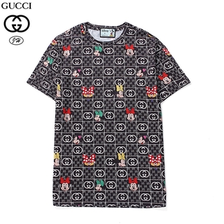 GUCC Cotton T-Shirts Full Body Mickey Mouse Print Short Sleeves Tops Men Women Sport Casual T Shirt