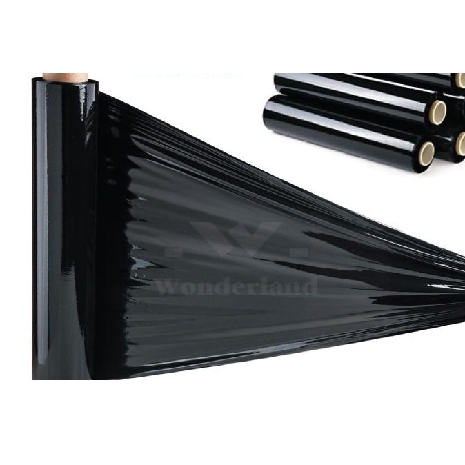 Màng PE Màu Đen Khổ 15cm quấn Pallet, quấn hàng hoá, thực phẩm trong bọc hàng lõi nhỏ