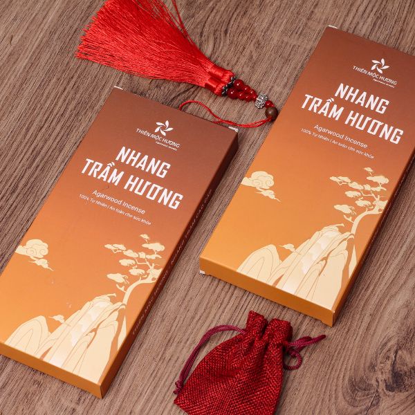 Nhang trầm hương THIÊN MỘC HƯƠNG thơm, ít khói, không hóa chất hộp tích trầm 8 năm 200 cây 20cm