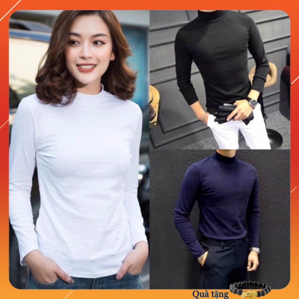 [TẶNG KHẨU TRANG] Áo giữ nhiệt nam, nữ lót lông cao cấp cổ 3p