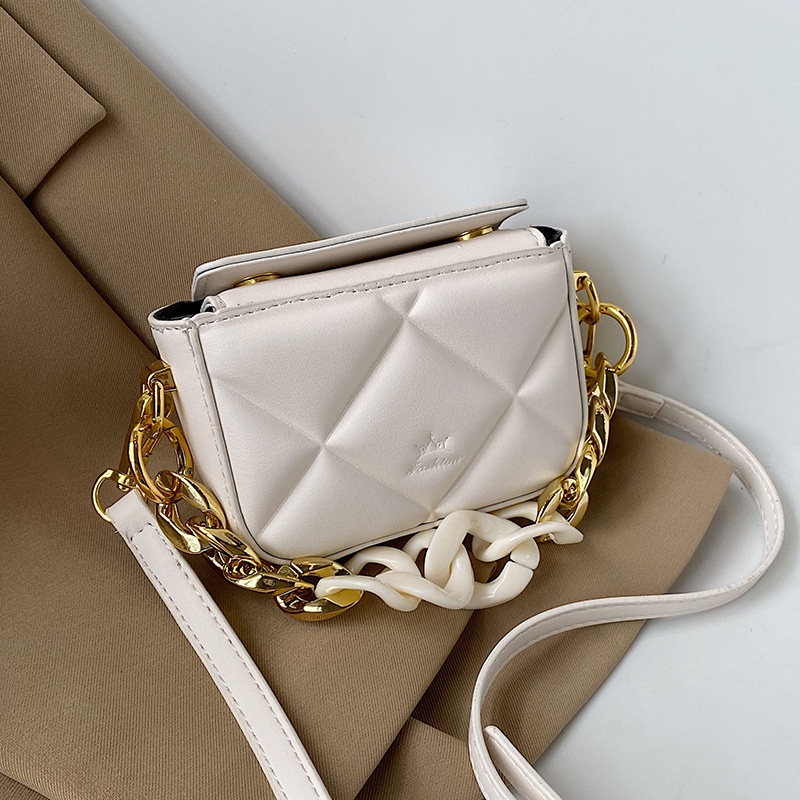 Túi Đeo Chéo Hình Vuông Cỡ Nhỏ Bằng acrylic Phối Dây Xích Thời Trang Cho Nữ