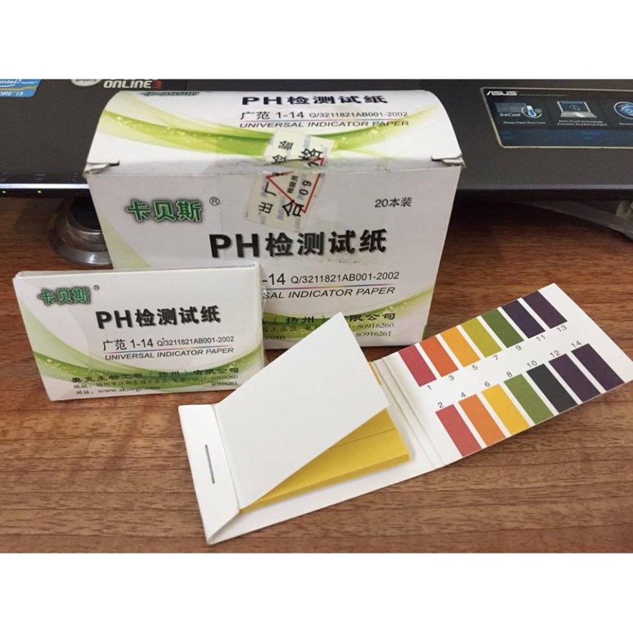 Giấy Quỳ Tím Thử Độ pH Thang Đo Từ 1 Đến 14 - 80 miếng kèm bảng màu