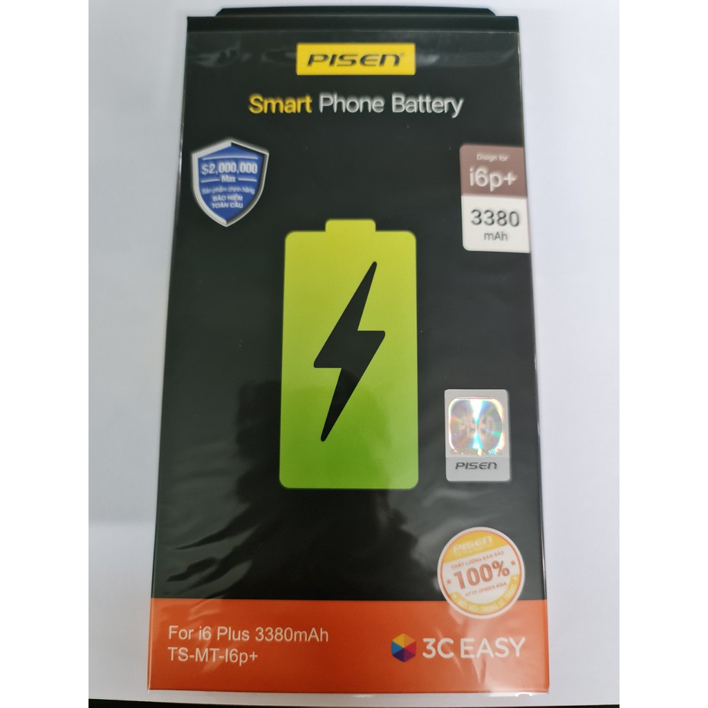 Pin Sạc Pisen TS-MT - i6Plus (iPhone 6Plus, 3.8V - Dung Lượng Cao 3380mAh) - Hàng Chính Hãng