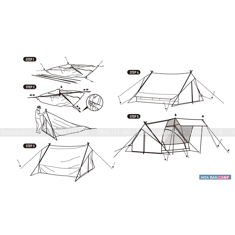 Lều Glamping 2-4 Người NatureHike Extend 4.8 NH20ZP011