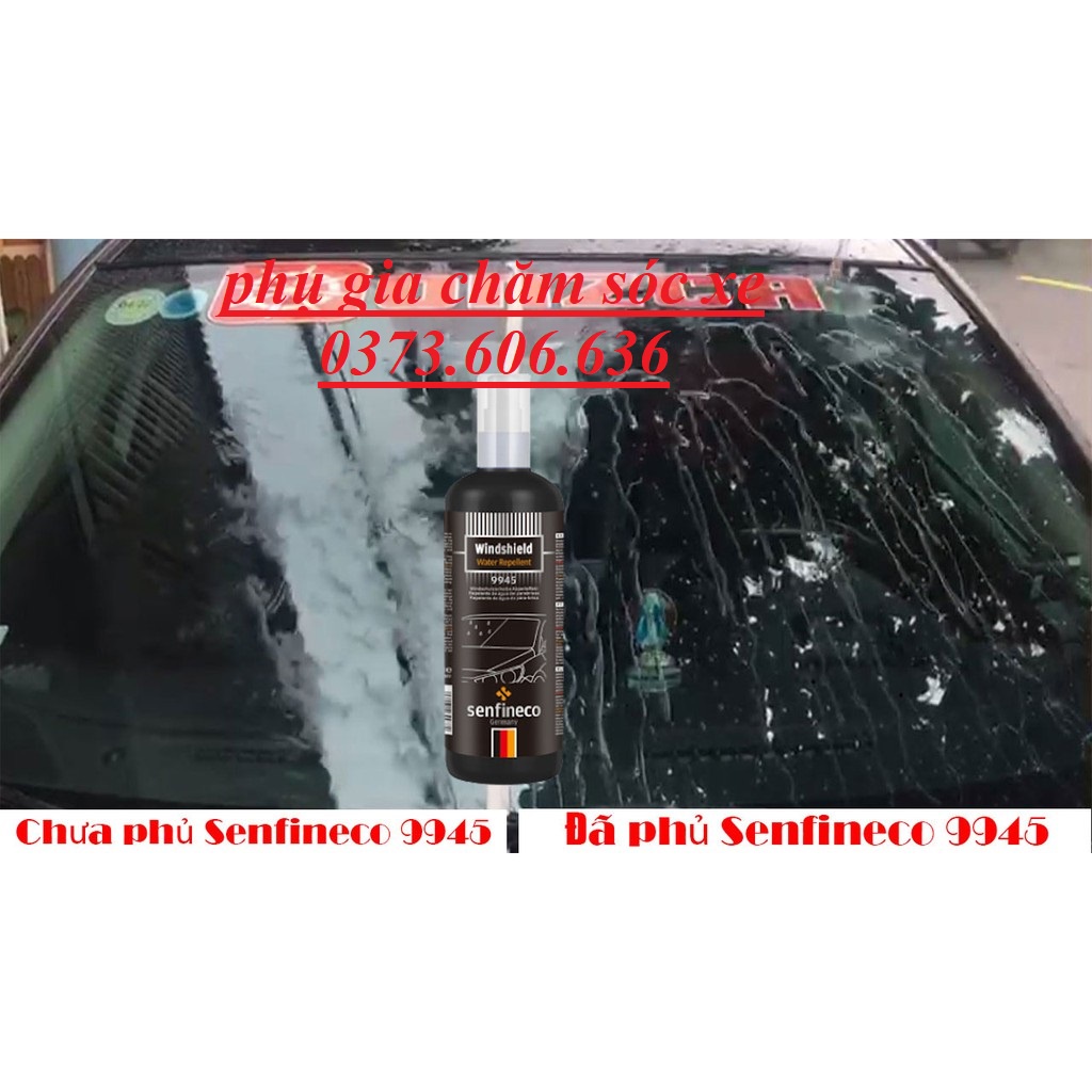 Chai Xịt Nano Chống Bám Nước Kính Ôtô SENFINECO 9945 Glass Water 100ml, chống tụ đọng nước trên kính lái, gương xe