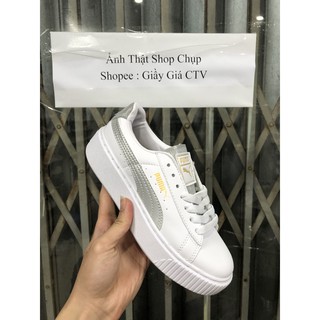 Giày thể thao trắng xám phản quang