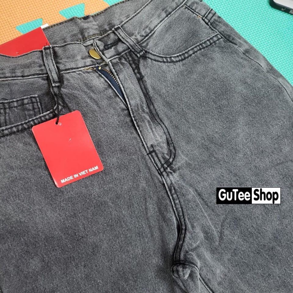 Quần jean ống rộng dáng dài màu xám khói hàn quốc, kèm hình ảnh thật | BigBuy360 - bigbuy360.vn