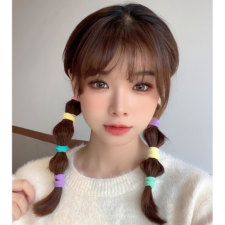 Set 50 Dây Buộc Tóc Co Giãn Nhiều Màu Sắc Phong Cách Hàn Quốc Cho Nữ