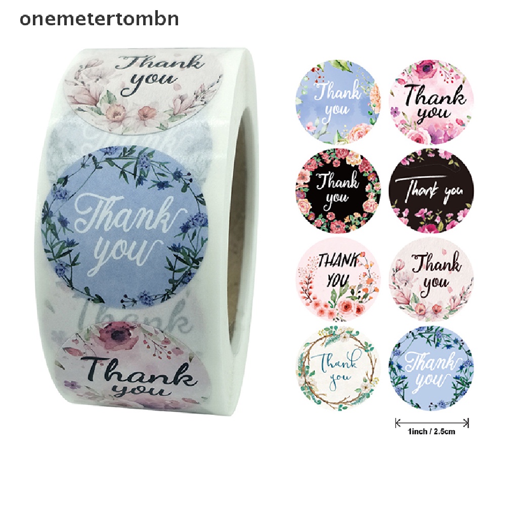 Cuộn 500 miếng dán chữ thank you trang trí xinh xắn