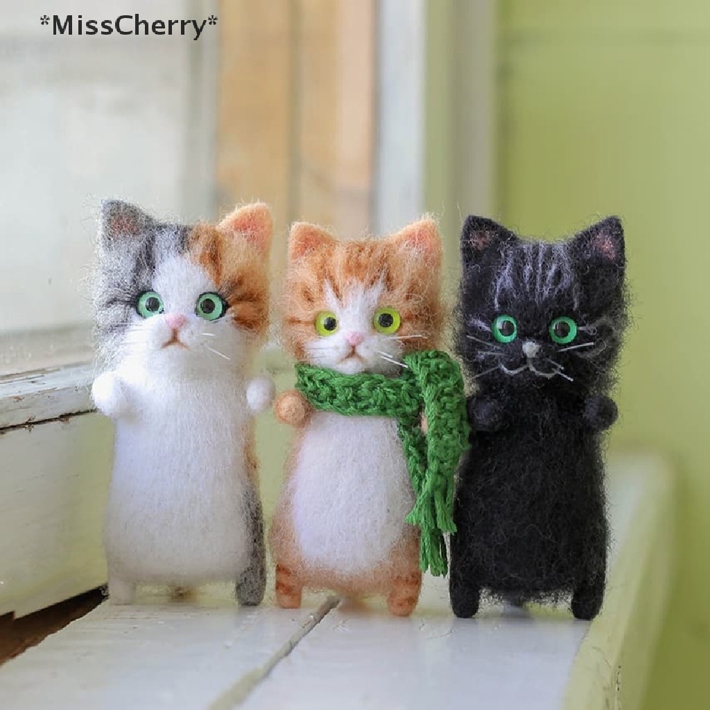 [MissCherry] Đồ Chơi Búp Bê Mèo Nhồi Bông Bằng Len Nỉ Thủ Công Thú Vị Dễ Thương Và Thú Vị Tự Hoàn Thành Không Cần Hoàn Thiện [Hot