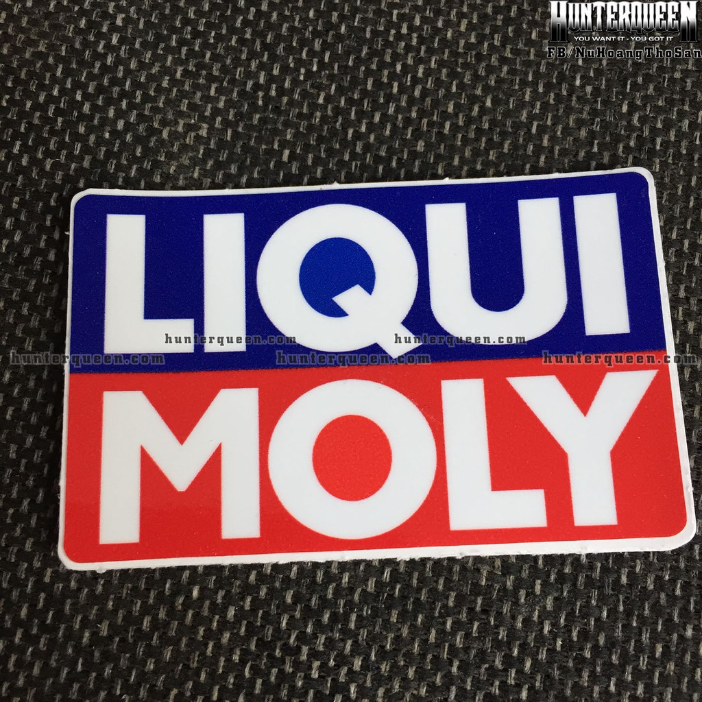 LIQUI MOLY [8.4x5.3cm] decal cao cấp chống nước, sắc nét, bền màu, dính chặt. Hình dán logo trang trí mọi nơi