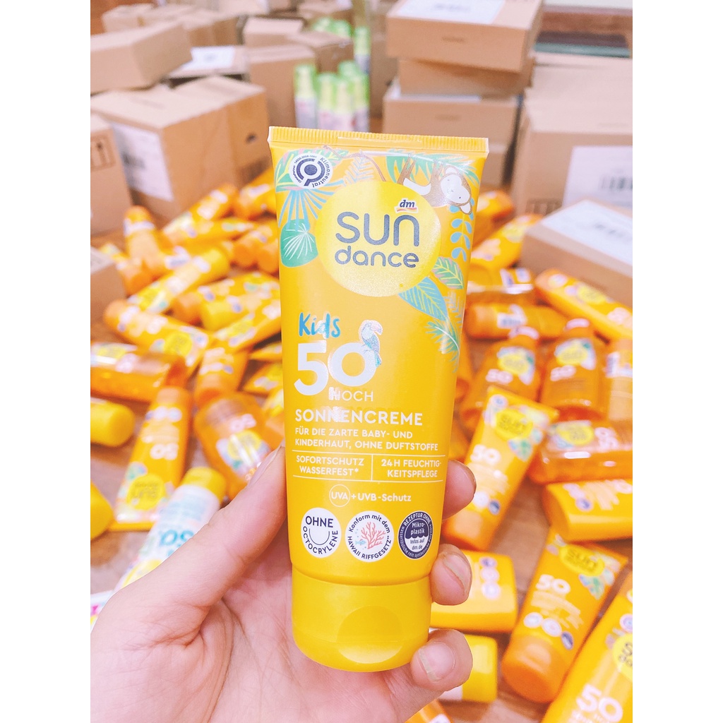 ĐỨC - Kem chống nắng cho bé DM Sundance Kids 50 Hoch Sonnencreme 100ml