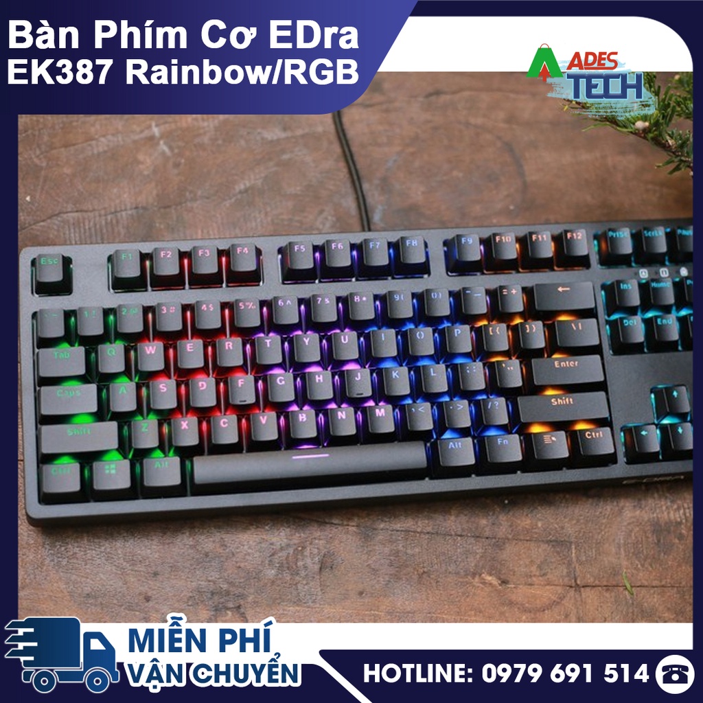Bàn Phím Cơ EDRA EK387 V2 / Rainbow | Bàn Phím Cơ USB Huano Switch