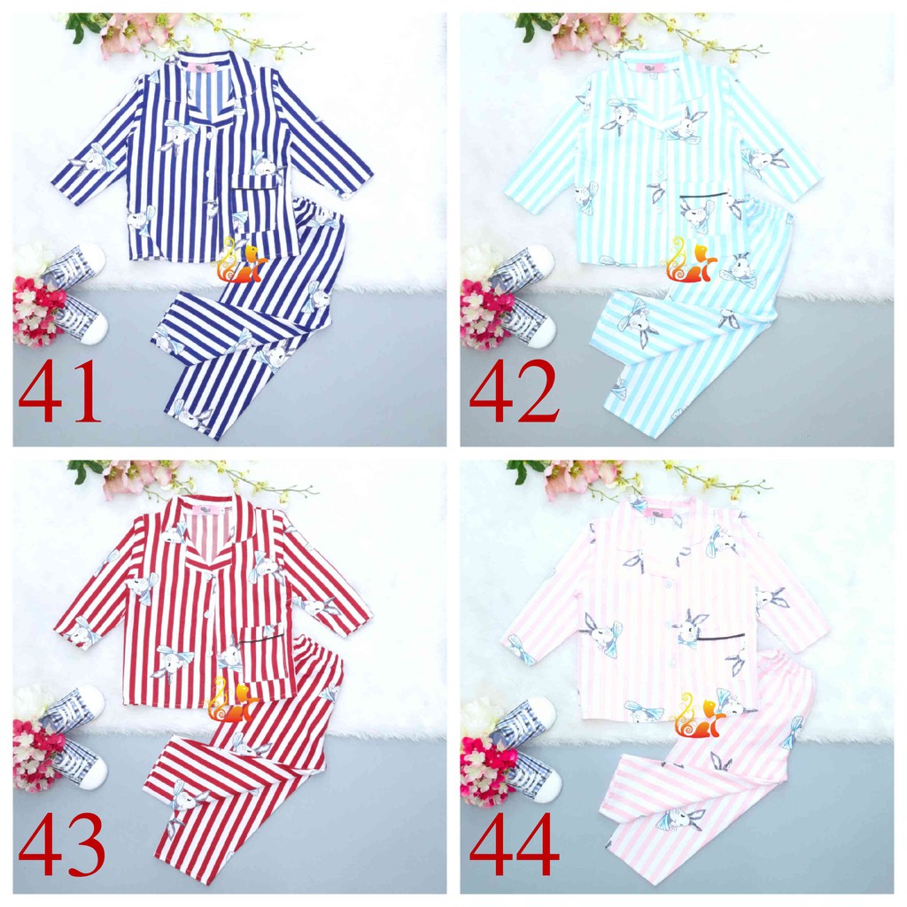 (Phần 3).Đồ Mặc Nhà &quot;Quần Dài&quot; Pijama Kate Thái - Size số 2 - Cho Bé 8 - 13kg. Từ 1 tuổi - 3 tuổi.