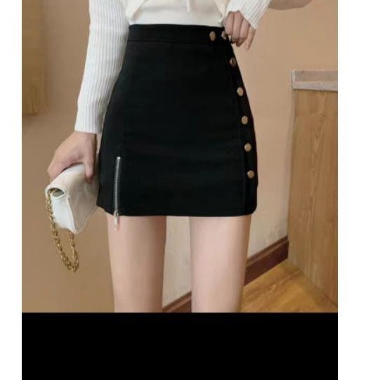 (BIG SIZE) Chân váy chữ A xẻ phối khóa trong có quần | BigBuy360 - bigbuy360.vn