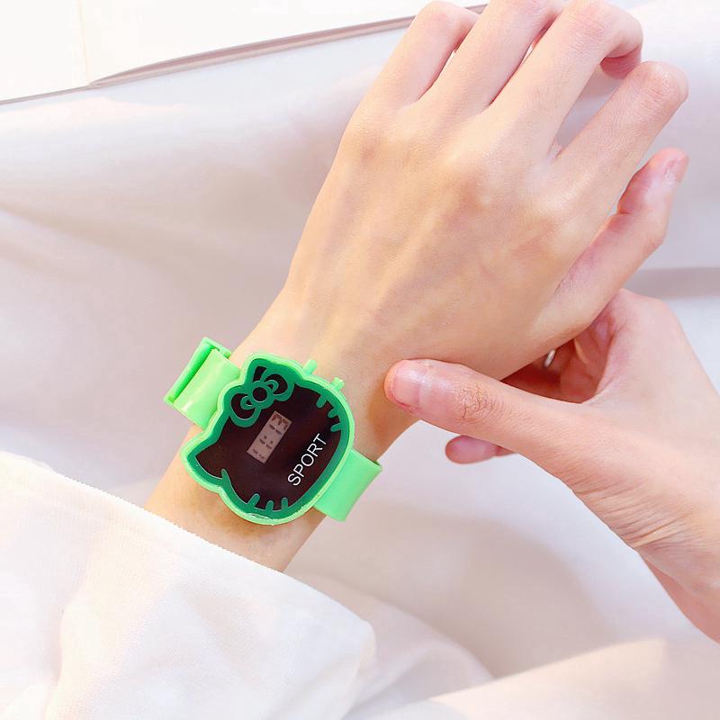 Đồng hồ đeo tay nhựa dẻo màu kẹo ngọt cho bé gái  HÌNH MÈO CON