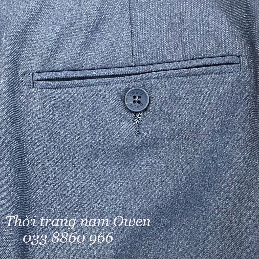 OWEN - Quần âu nam Owen màu xanh Regular fit cạp tăng đơ co dãn 22421